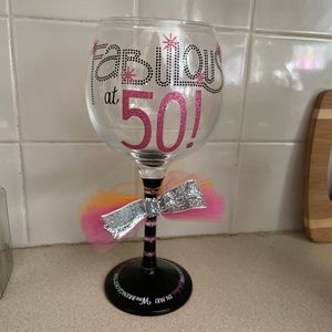 Mud pie Fabulous at 50 Wine Glass